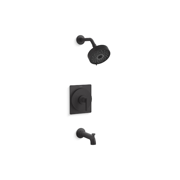Kohler Rite-Temp Bath & Shower Trim Kit 1.75 GPM w/ Tub Spt Diverter in Matte Black TS35917-4G-BL - main